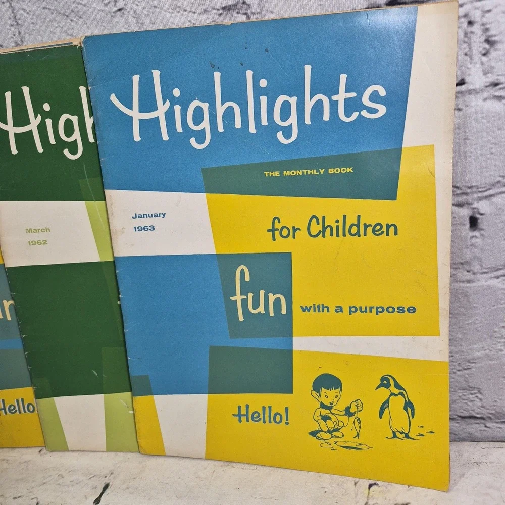 Vintage 60's 70's Highlights Magazine Lot Of 7 Nostalgia Collectible Children's